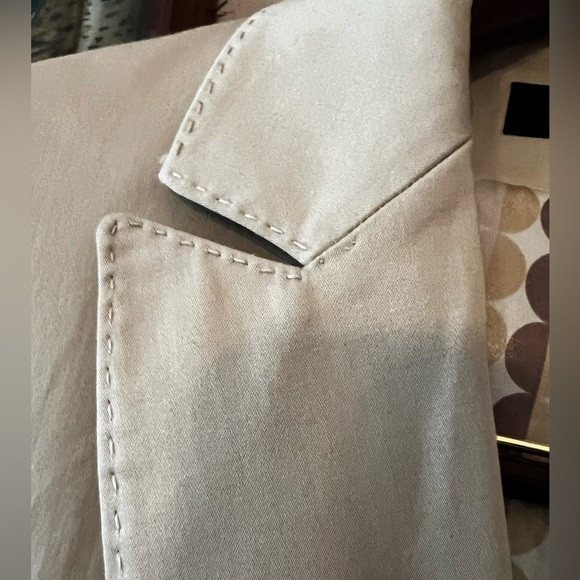 Prague Khaki Women’s Cotton Blend Blazer With One Bottom Closure Size 6 - Picture 4 of 10